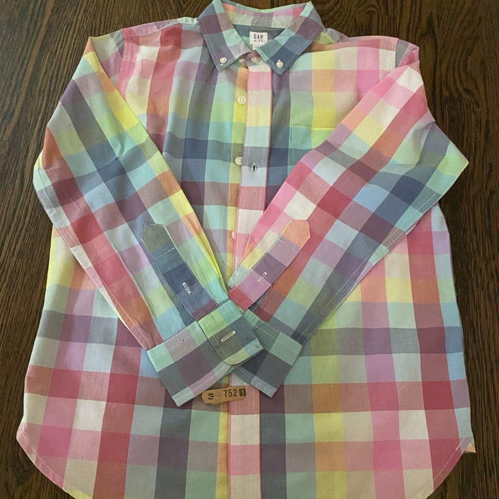 Multi Colored Boys Button Up Plaid